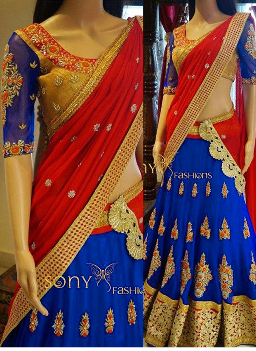 Grand half outlet saree for wedding