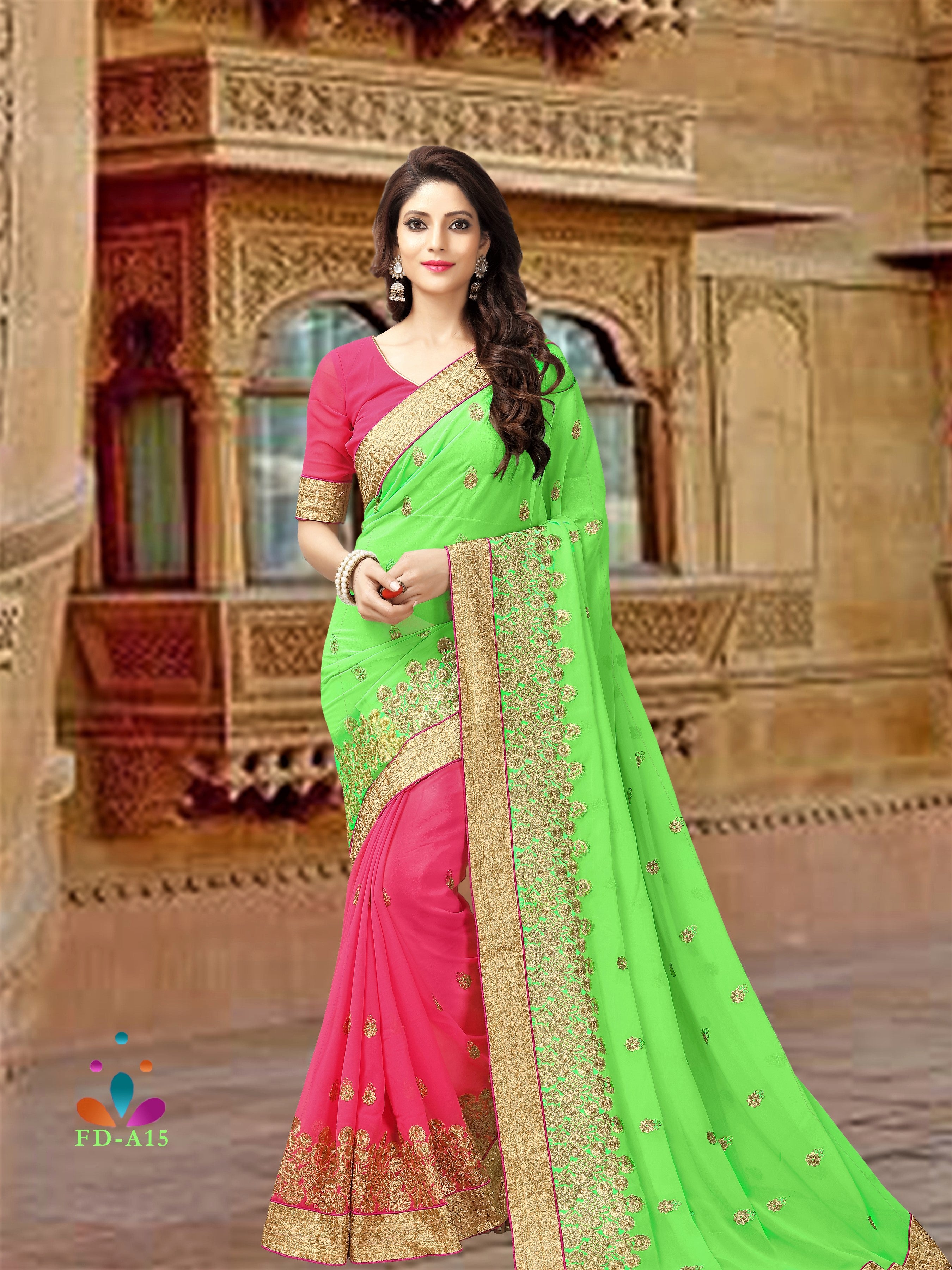 Fancy georgette outlet saree