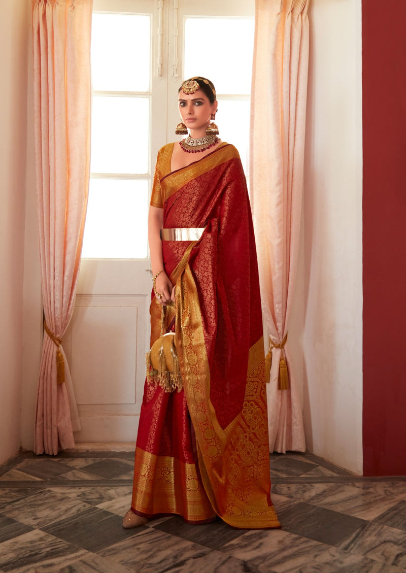 Phenomenal Red Kanchipuram Silk Saree