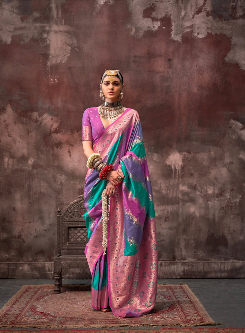 Stunning Wedding Wear Silk Weaving Saree