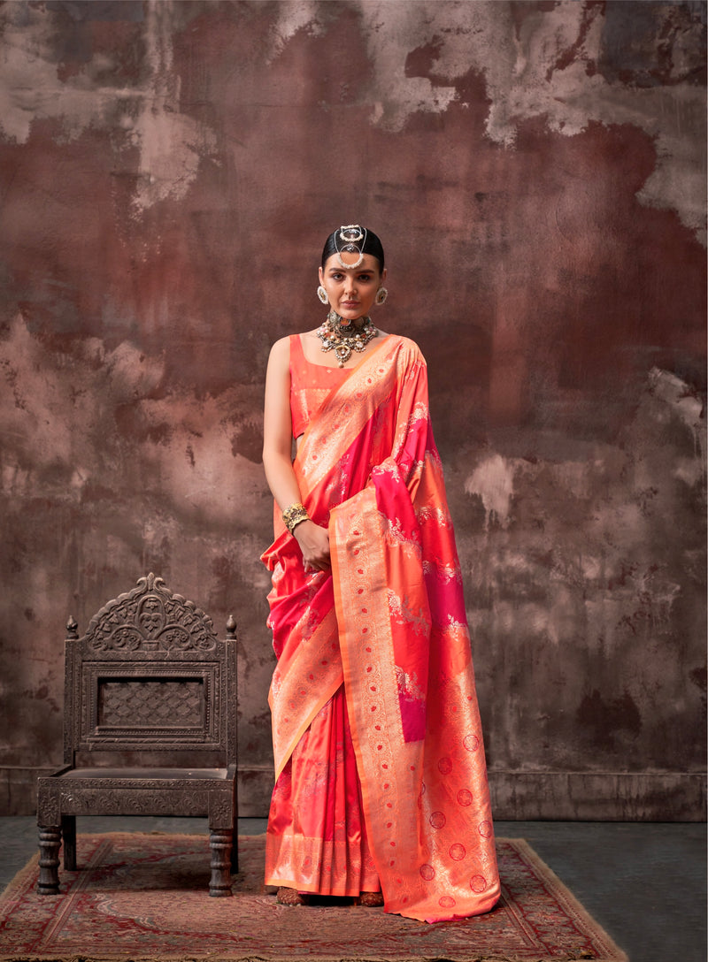 Stunning Wedding Wear Silk Weaving Saree