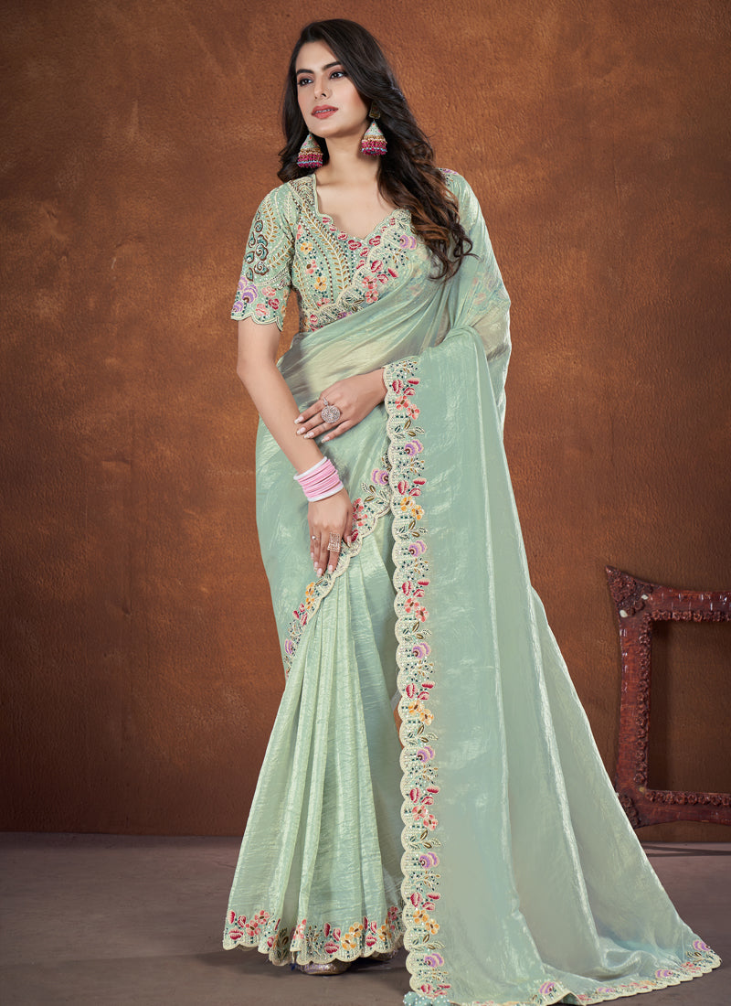 Banarasi Crush Silk Saree With Stitched Blouse