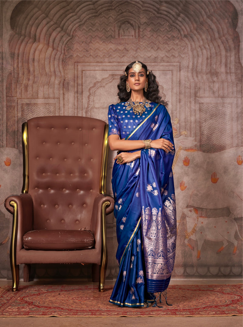 Elegant Handloom Pure Satin Silk Saree