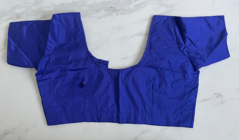 Blue  colour Kanchipuram Blouse Size 40