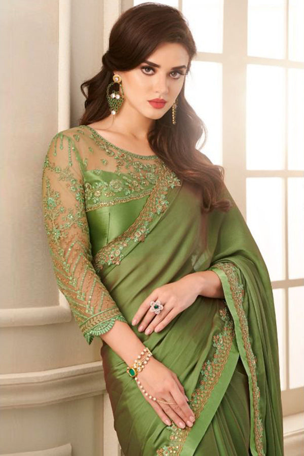 Elegant Satin Chiffon Designer saree