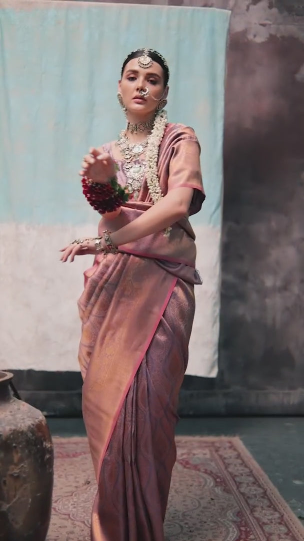 Light Purple Weaved Silk Saree