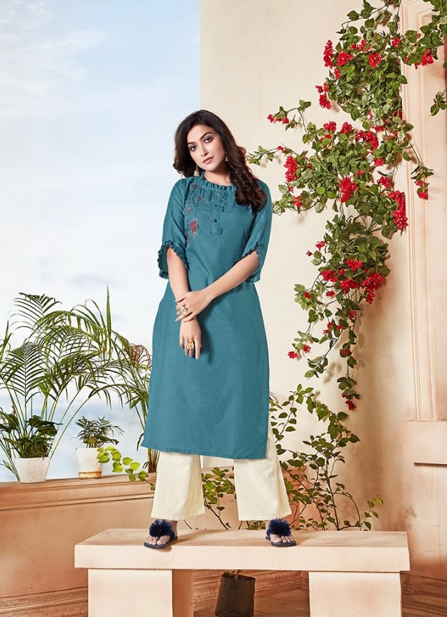 Ready made Embroidery work Kurti- Size XLarge