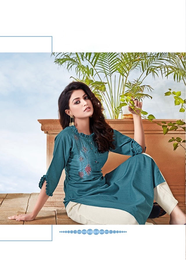 Ready made Embroidery work Kurti- Size XLarge