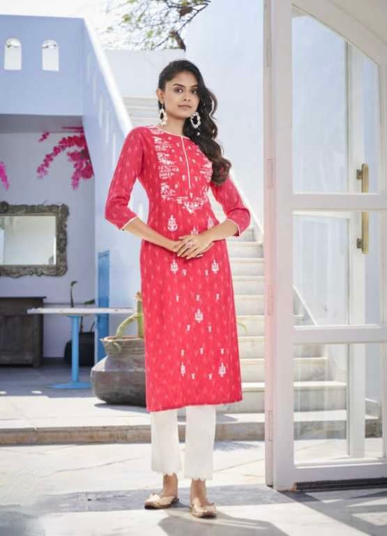 Ready made Embroidery work Kurti- Size Large