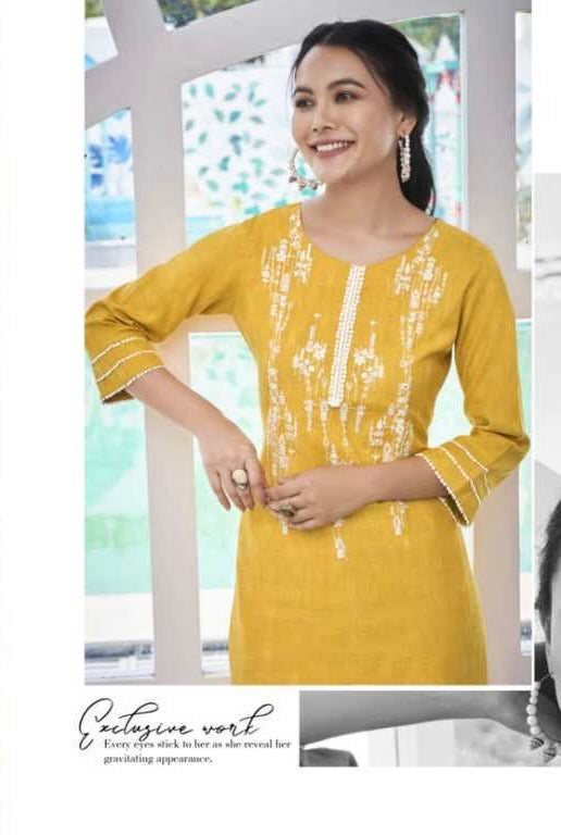 Ready made Embroidery work Kurti- Size Large