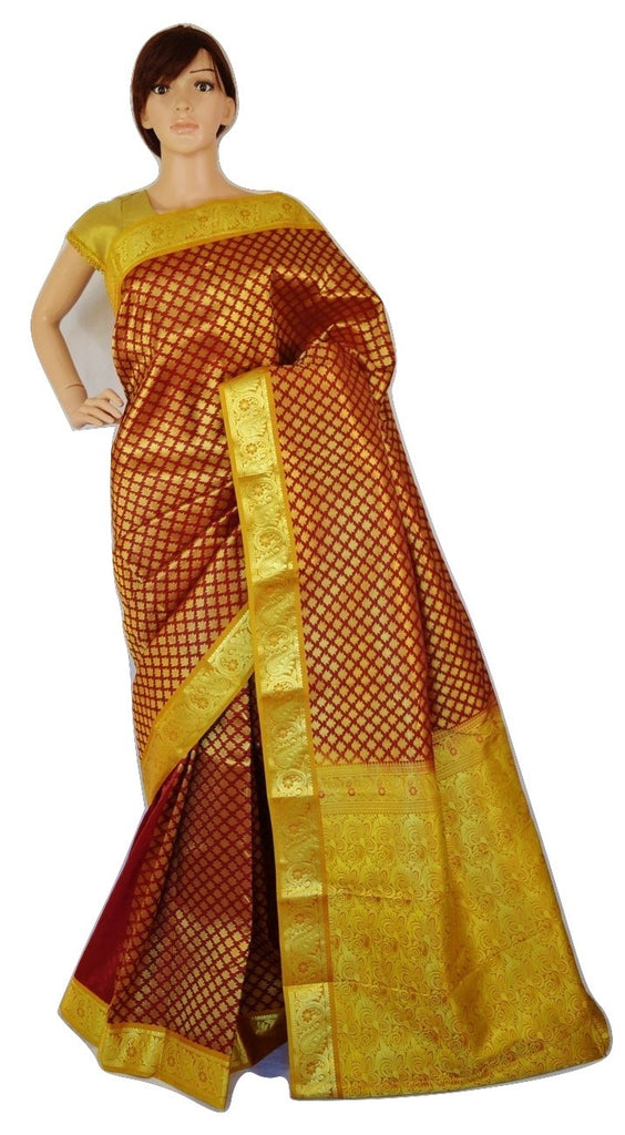 Maroon colour bridal clearance saree