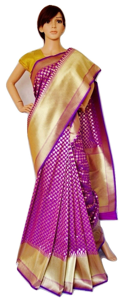 Banarasi wedding hot sale saree purple